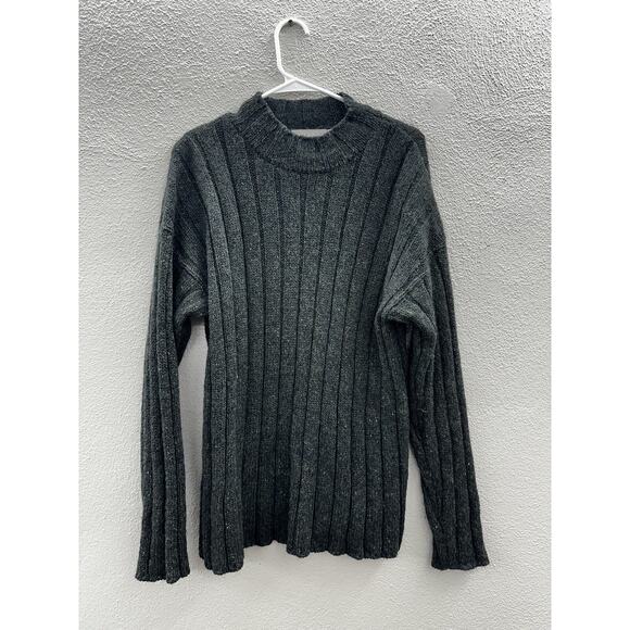 Tweeds Womens Sweater Size Medium Green Wool Mohair Blend Long Sleeve Mock Neck - Picture 1 of 10